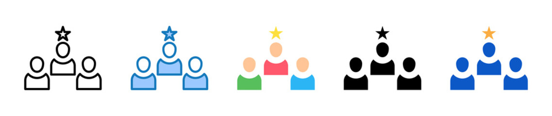 Leadership multiple style icons set design vector illustration. 