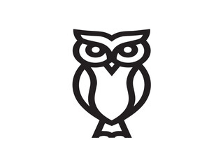 Night Owl Icon Styled With Attractive Minimal Vector Line Illustration