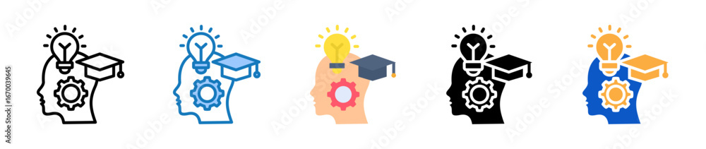 Aufkleber intelligence multiple style icons set design vector illustration.