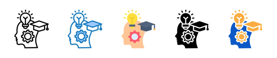 Intelligence multiple style icons set design vector illustration. 