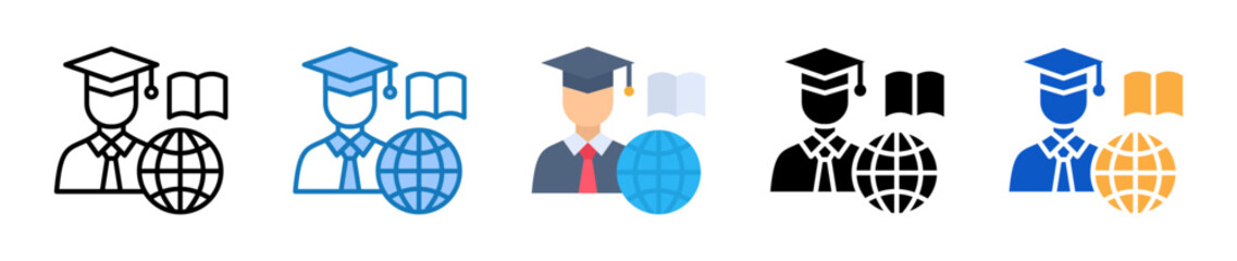 Student multiple style icons set design vector illustration. 