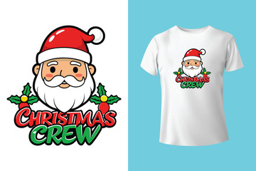 head santa t-shirt vector template flat design