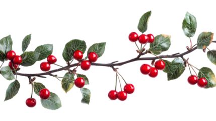 PNG Christmas garland christmas cherry plant isolated on a transparent background