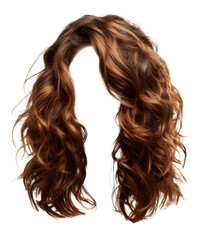Naklejka premium Brown wavy hairstyle isolated on white