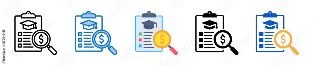 Poster financial analysis multiple style icons set design vector illustration.