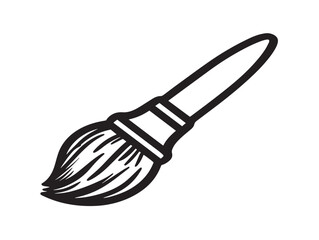 Artistic Paint Brush Icon Styled With Elegant Minimalist Line Drawing