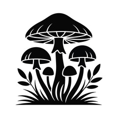 Flat Mushroom Clipart Vector Design.
