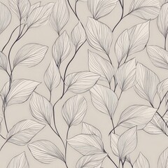 Elegant Beige Leaf Pattern Design