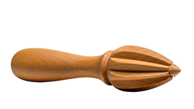 Wooden citrus reamer juicer lemon orange squeezer hand press tool kitchen utensil barware accessory isolated on transparent background
