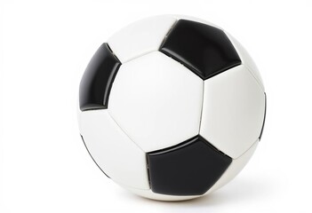 Fototapeta premium Classic black and white soccer ball isolated on pure white background, traditional, white background