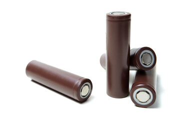 Camera battery pack isolated on white background.