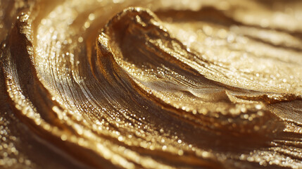 luxury gold foil mask texture, glowing macro close-up, elegant beauty aesthetic