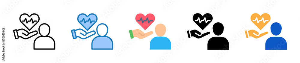 Poster health support multiple style icons set design vector illustration.