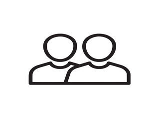 Crowd people icon illustration in clean minimal vector design