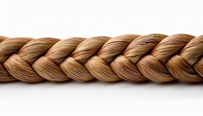 a traditional maori flax rope braided for matariki ceremonies isolated on white background