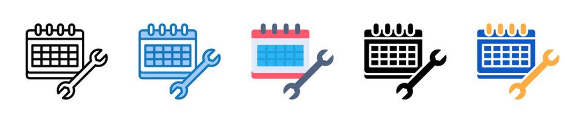 Schedule multiple style icons set design vector illustration. 