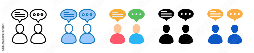 Aufkleber conversation multiple style icons set design vector illustration.