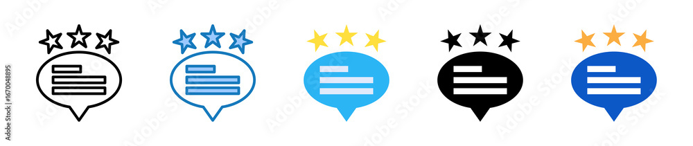 Poster rating chat multiple style icons set design vector illustration.