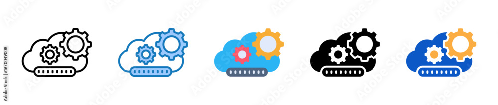 Aufkleber update multiple style icons set design vector illustration.