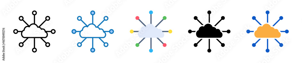 Poster network multiple style icons set design vector illustration.