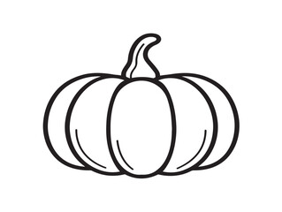 Festive Halloween pumpkin icon in elegant vector line art