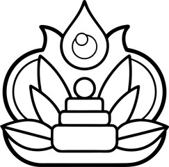 Spa outline vector icon on white background  