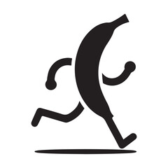 Running Banana Cartoon Vector