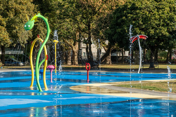 Grüner Drache Wasserspielplatz Köln, Grüngürtel, Köln, NRW, Deutschland