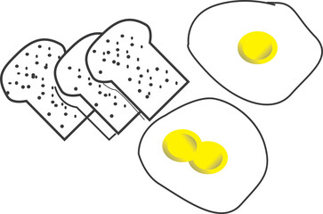 vector illustration of an egg with bread pieces PNG Isolated on Transparent background