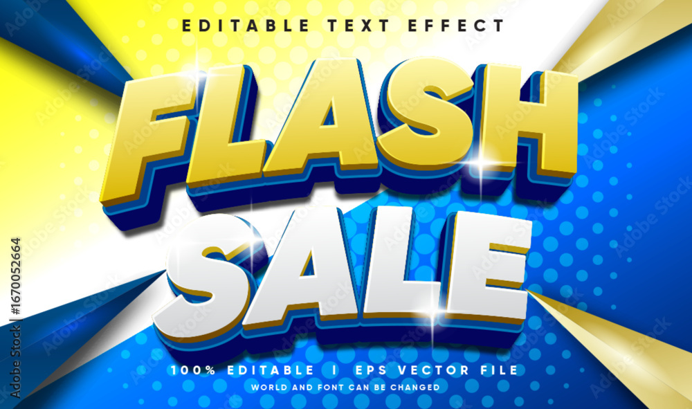 Poster flash sale vector text effect with modern style
