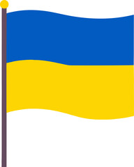 Ukrainian national flag waving