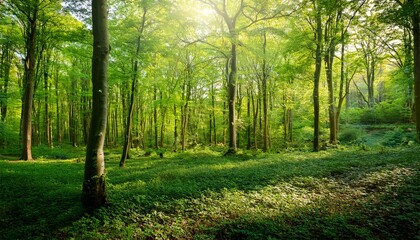 Fototapeta premium gruner wald im fruhling und sommer