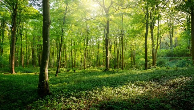 gruner wald im fruhling und sommer