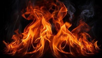 Fototapeta premium beautiful flames on a black background creating dynamic movement