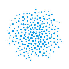 Abstract Blue Circular Pattern with Geometric Dots on White Background for Modern Design and Decorative Art