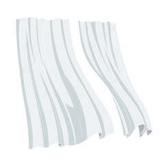 Elegant White Curtains Flowing in Gentle Waves in Bright Indoor Setting with Soft Natural Light and Airy Transparent Fabric