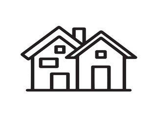 Modern real estate home symbol icon in flat vector format