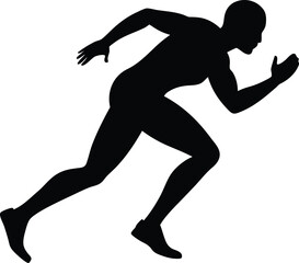 running man silhouette on transparent background