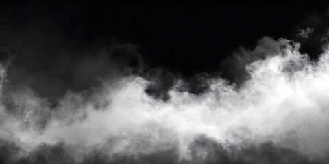 White fog on a black background, with a gradient of gray and white colors.