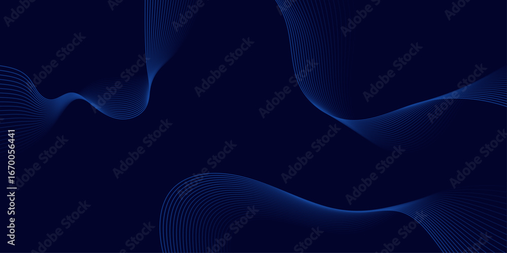 Poster dark abstract background with glowing wave. shiny moving lines design element. modern purple blue gr