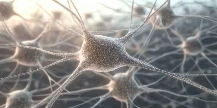 Futuristic neural network structure in soft pastel shades with holographic glow. Ideal for 2000s, Y2K futuristic themes, AI visuals, digital art. Background, texture, modern graphic design.