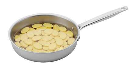 Isolated Potatoes in Pan