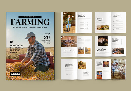 Sustainable Farming Magazine Layout Template