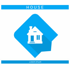 Design icon. House icon symbol in flat. House symbol design in flat with shadows. Stock vector.