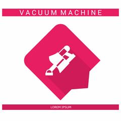 Design icon. Vacuum machine icon symbol in flat. Vacuum machine symbol design in flat with shadows. Stock vector.