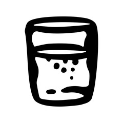 Vector illustration of a glass half full on a white isolated background