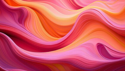 Obraz premium colorful abstract wave of fluid art with vibrant pink and orange tones