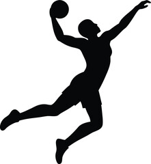 basketball player silhouette on transparent background