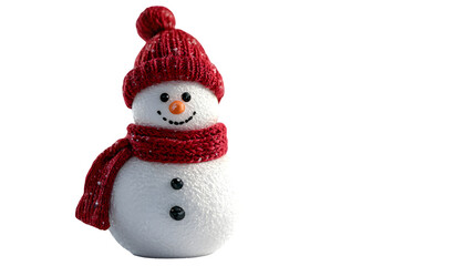 snowman with hat isolated on a transparent background