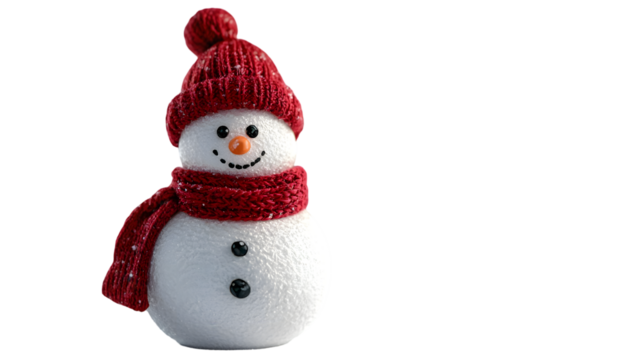 snowman with hat isolated on a transparent background - Powered by Adobe